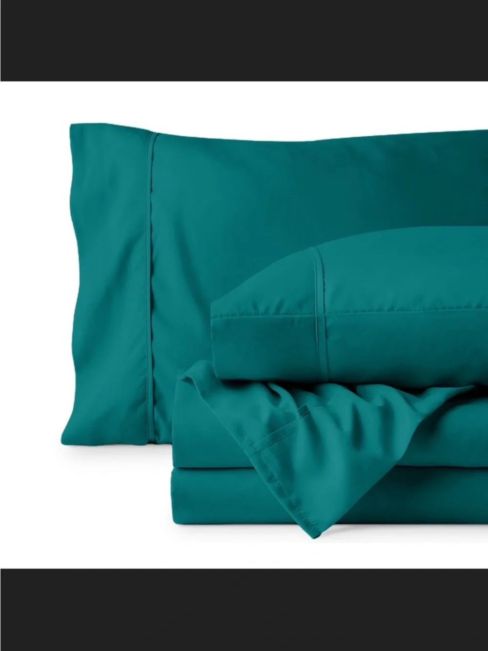 Bare Home | Split Head Flex King Sheet Set, Emerald color.